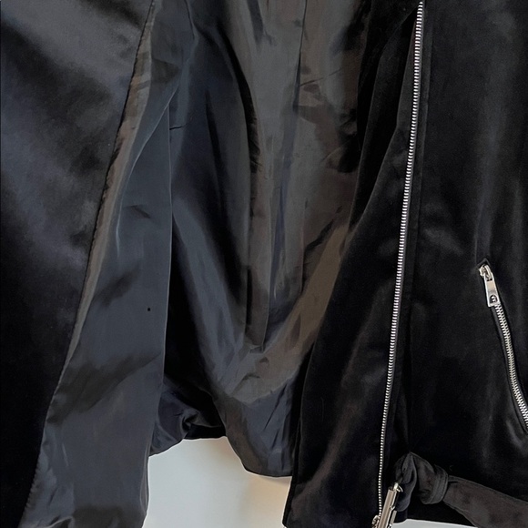 VERO MODA NWOT Black Velvet Moto Jacket Lined, Size M - Picture 11 of 13